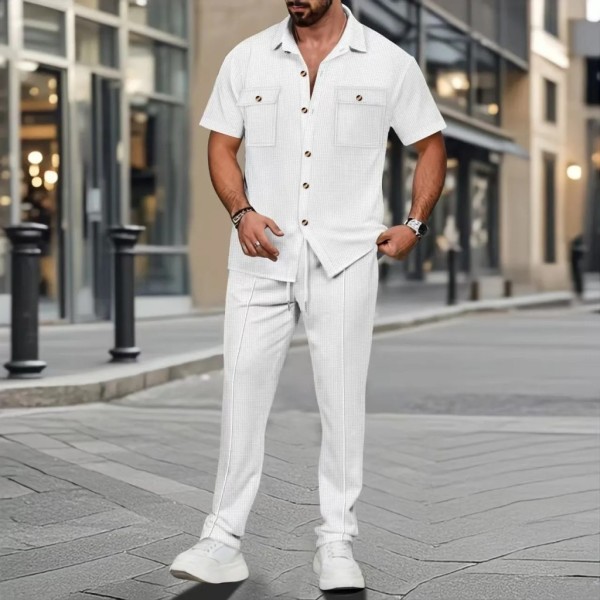 Davi – Conjunto Masculino Casual às Riscas