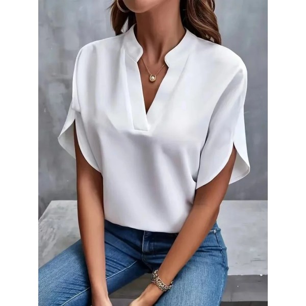 Eva – Blusa Fluida com Gola Aberta