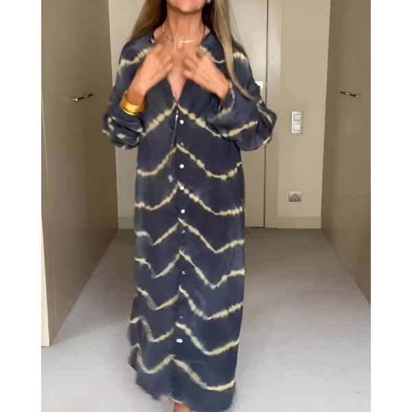 Camila | Vestido Maxi às Riscas Estilo Boho
