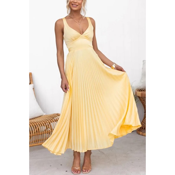 Elora – Vestido Plissado com Alças Largas